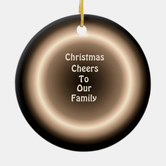 Atmospheric Tan/Cream Circle Kerstversiering Keramisch Ornament (Achterkant)