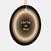 Atmospheric Tan/Cream Circle Kerstversiering Keramisch Ornament (Rechts)