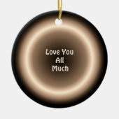 Atmospheric Tan/Cream Circle Kerstversiering Keramisch Ornament (Voorkant)