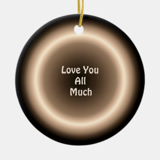 Atmospheric Tan/Cream Circle Kerstversiering Keramisch Ornament (Voorkant)