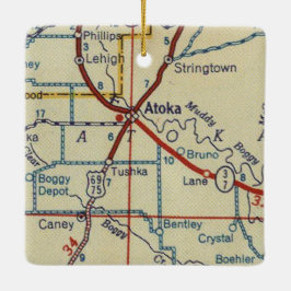 Atoka OK  Map Keramisch Ornament