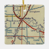 Atoka OK  Map Keramisch Ornament (Voorkant)