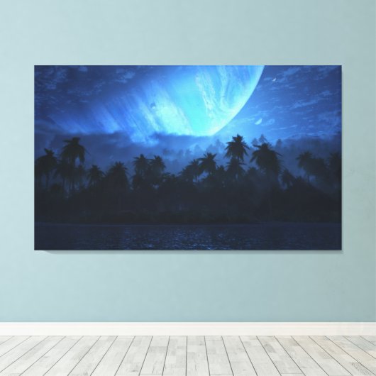 Atoll (nacht) canvas afdruk (Insitu (Houten vloer))