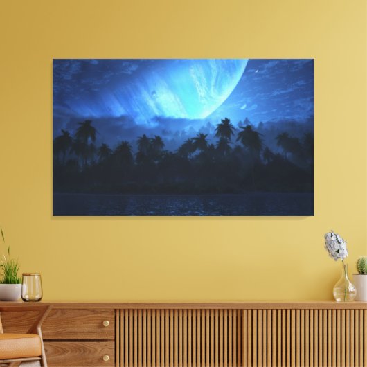 Atoll (nacht) canvas afdruk (Insitu (Woonkamer))