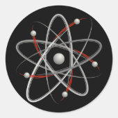 Atom (004a) ronde sticker (Voorkant)
