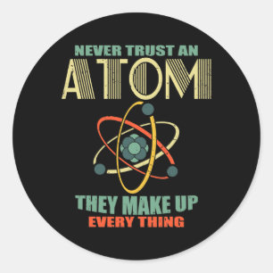 Atom Art Mannen Women Stem Molecule Chemistry Ronde Sticker