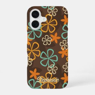 Atom Bloemen - Bloemen in Mid-Century Modern Stijl iPhone 16 Hoesje