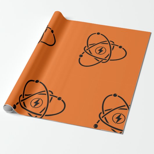 Atom Energy Icon Wrapping Paper Cadeaupapier (Uitgerold)