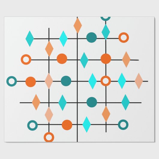 Atom Grid Cadeaupapier (Vlak)