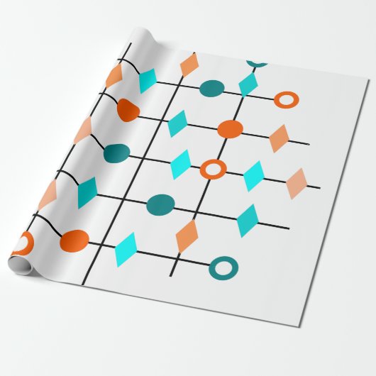 Atom Grid Cadeaupapier (Uitgerold)