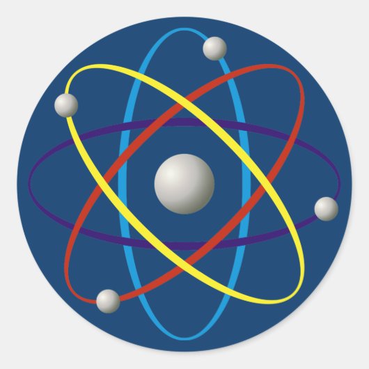 Atom (kleur) ronde sticker (Voorkant)