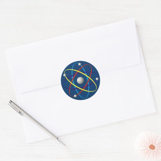 Atom (kleur) ronde sticker (Envelop)