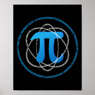 Atom Pi Day Wiskunde Science Lover Gift Poster