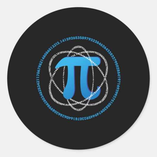 Atom Pi Day Wiskunde Science Lover Gift Ronde Sticker (Voorkant)