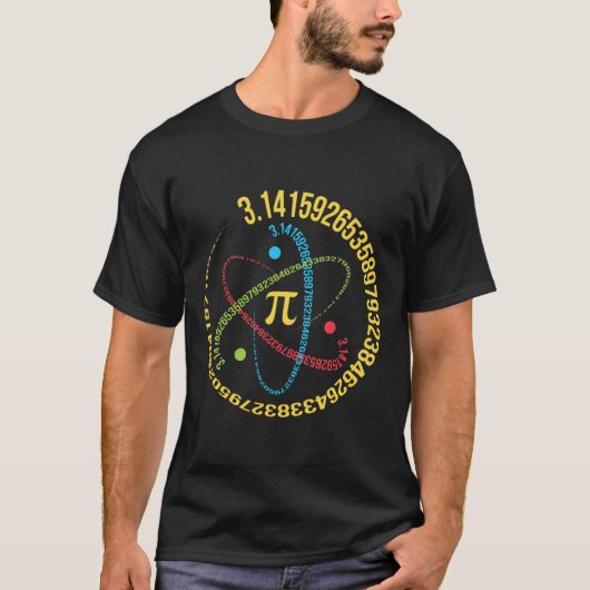 Atom Pi Wiskunde Science Stem Gifts 3.14 Pi Dag T-shirt (Voorkant)
