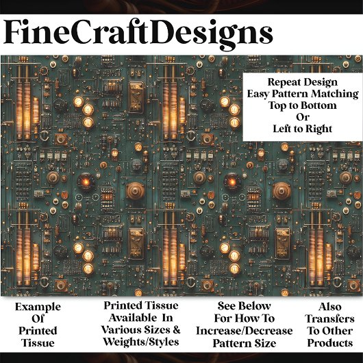 Atom Punk Tech, Dials Gages Bulbs BM1 Decoupage Tissuepapier