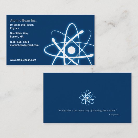 Atom | Scientist Blue Visitekaartje (Voorkant / Achterkant)