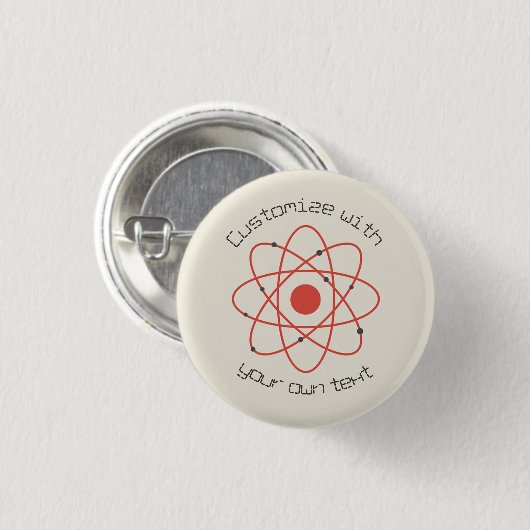 Atom Structuur Ronde Button 3,2 Cm (Voorkant /achterkant)