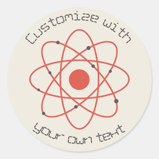 Atom Structuur Ronde Sticker (Voorkant)