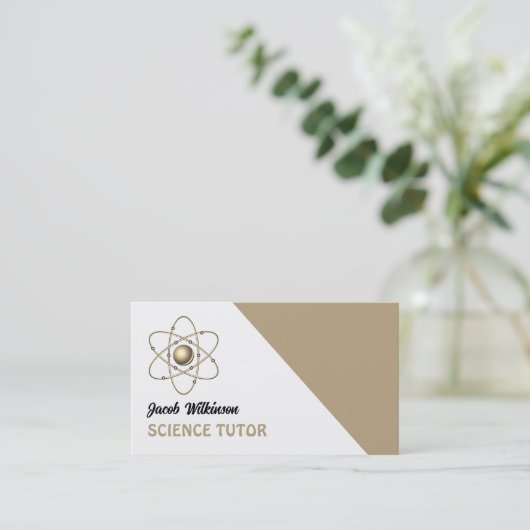 Atom Symbol, Science Tutor, leraar Visitekaartje (Staand voorkant)