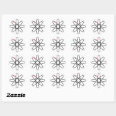Atom symbool door zizudesign ronde sticker (Vel)