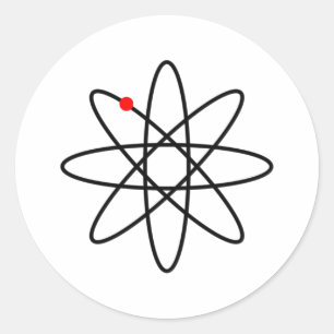 Atom symbool door zizudesign ronde sticker