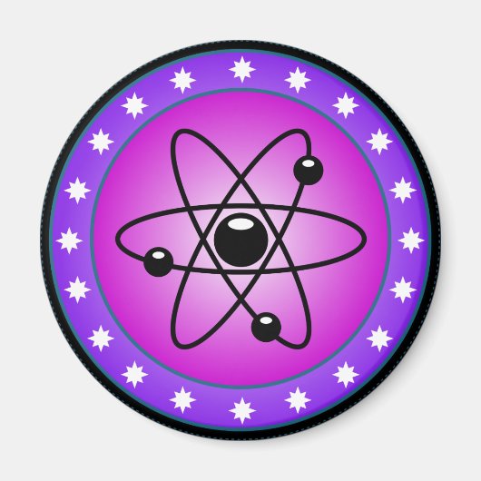 Atom Symbool op een roze achtergrond Magneet (Voorkant)