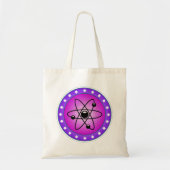 Atom Symbool op een roze achtergrond Tote Bag (Voorkant)