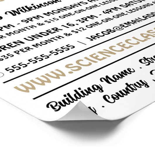 Atom Symbool, Wetenschapscursus Adverteren Poster (Hoek)