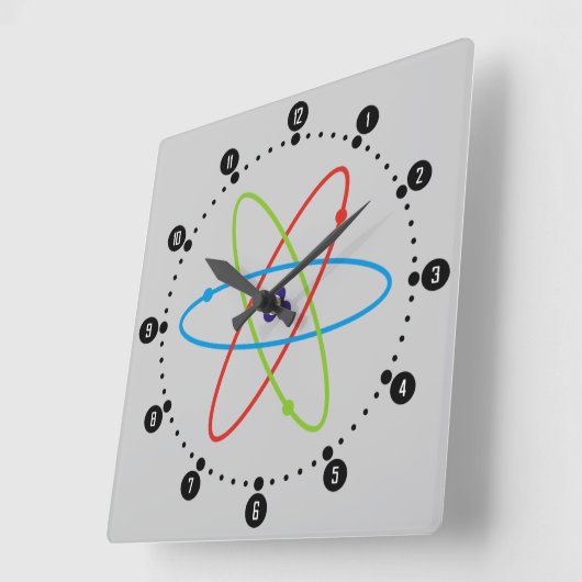 Atom Vierkante Klok (Hoek)