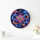 Atom Wall Clock — Science-Inspired Design Grote Klok (Huis)