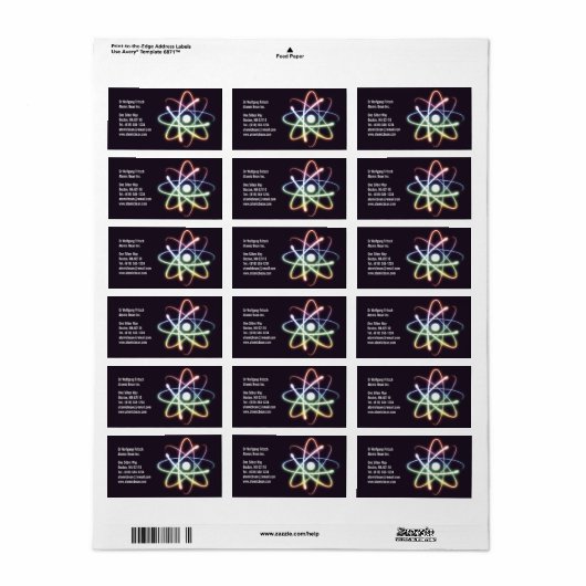 Atom - Wetenschappelijk Label (Full Sheet)