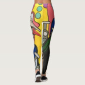 atomair Abstract de Rocket Kapitein schilderen op Leggings (Achterkant)