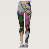 atomair Abstract de Rocket Kapitein schilderen op  Leggings (Voorkant)