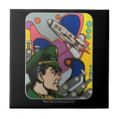 atomair Abstract de Rocket Kapitein schilderen op  Tegeltje (Voorkant)