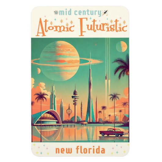 Atomair Futuristisch Nieuw Florida Magneet (Verticaal)