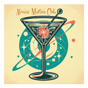 Atomair Martini Club Space Age Foto Afdruk