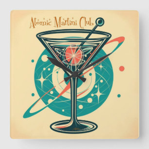 Atomair Martini Club Vierkante Klok