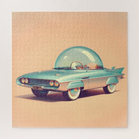 Atomaire Futuristische Bubbelblaasauto Legpuzzel (Verticaal)