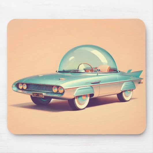 Atomaire Futuristische Bubbelblaasauto Muismat (Voorkant)
