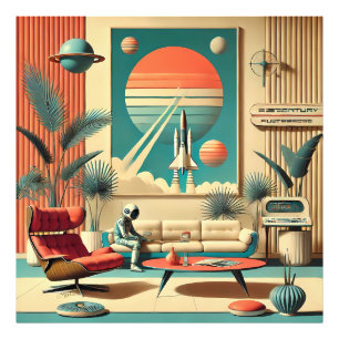 Atomaire Futuristische Florida Space Age Familie K Foto Afdruk