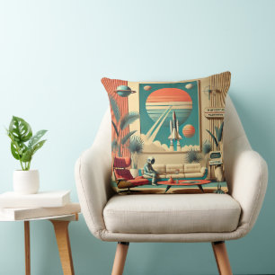 Atomaire Futuristische Florida Space Age Familie K Kussen