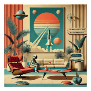 Atomaire Futuristische Florida Space Age Familie K Perfect Poster
