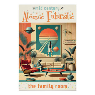 Atomaire Futuristische Florida Space Age Familie K Perfect Poster