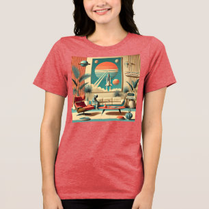 Atomaire Futuristische Florida Space Age Familie K Tri-Blend Shirt