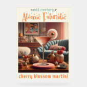 Atomaire Futuristische Kersenbloesem Martini Acryl Bord (Voorkant)