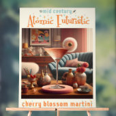 Atomaire Futuristische Kersenbloesem Martini Acryl Bord (Neutraal)