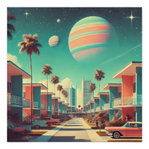 Atomaire Futuristische Nieuwe Florida Appartemente Perfect Poster