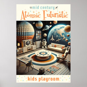 Atomaire Futuristische Space Age Speelkamer voor K Poster