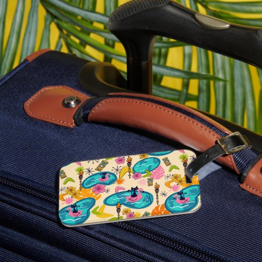 Atomaire Kitty Luau Bagage Label (Voorkant Insitu 3)